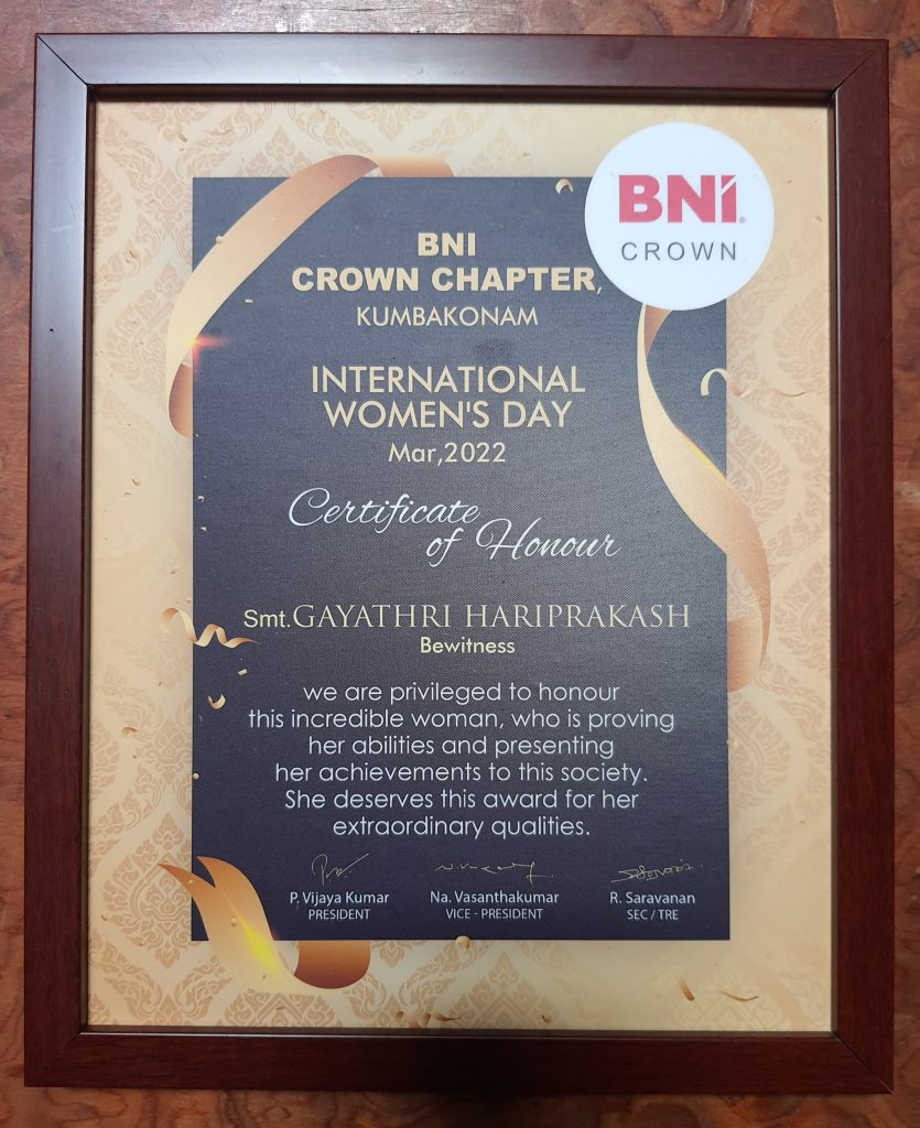 BNI Award - BeWitness